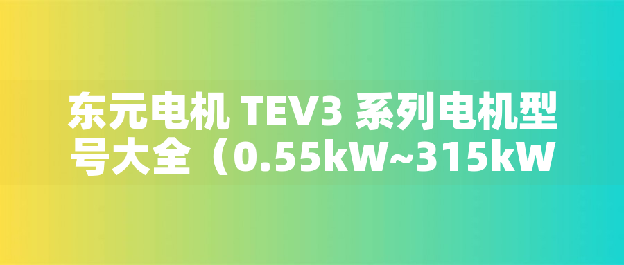 東元電機(jī) TEV3 系列電機(jī)型號(hào)大全（0.55kW~315kW） - TECO東元電機(jī) | 變頻器·伺服電機(jī)·減速機(jī)·電機(jī)解決方案