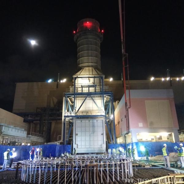 科威特阿祖南燃機電站項目11#余熱鍋爐及旁路煙囪基礎(chǔ)混凝土順利澆筑完成
