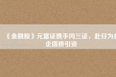 《金融股》元富證攜手岡三證，赴日為臺(tái)企搭橋引資