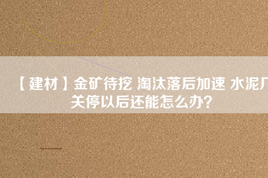 【建材】金礦待挖 淘汰落后加速 水泥廠關(guān)停以后還能怎么辦？