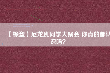 【橡塑】尼龍班同學(xué)大聚會(huì) 你真的都認(rèn)識(shí)嗎？ 