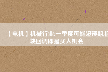 【電機(jī)】機(jī)械行業(yè):一季度可能超預(yù)期,板塊回調(diào)即是買入機(jī)會
          