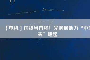 【電機(jī)】國(guó)貨當(dāng)自強(qiáng)！光潤(rùn)通助力“中國(guó)芯”崛起
          