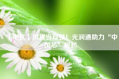 【電機(jī)】國(guó)貨當(dāng)自強(qiáng)！光潤(rùn)通助力“中國(guó)芯”崛起